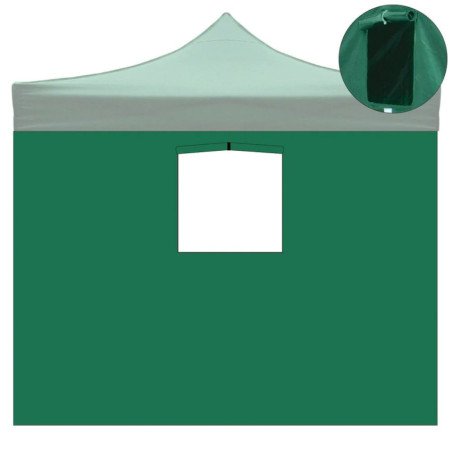 Telo Laterale Impermeabile con Finestra per Gazebo 3x3 Verde