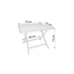 Tavolo Pieghevole Alluminio da Esterno 70x70 cm Giardino Balcone