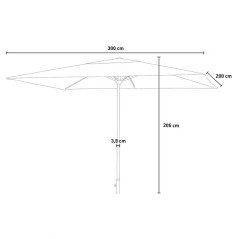 Ombrellone da Giardino Rettangolare 3x2 Legno Terrazzo Antivento