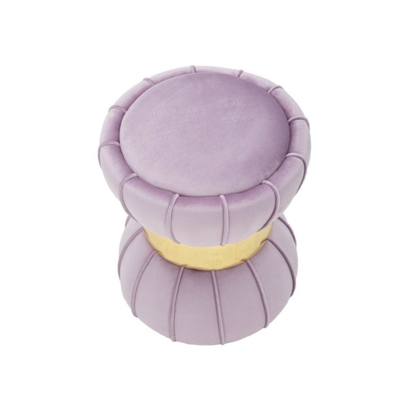 Sgabello Pouf di Velluto Piccolo Rotondo 40x40x44 cm Glam