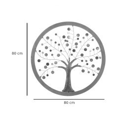 Decorazione Albero della Vita da Appendere in Metallo e Legno Grande