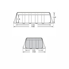 Piscina Bestway 412x201x122 Power Steel Rettangolare Fuori Terra 56456