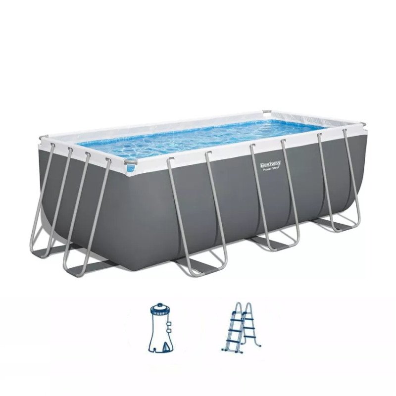 Piscina Bestway 412x201x122 Power Steel Rettangolare Fuori Terra 56456