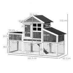 Mini Pollaio da Giardino per Galline Ovaiole Prefabbricato in Legno 161.5x62.5x115