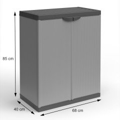 Armadio In Resina Basso Multiuso per Esterno con 2 Ante Mobiletto in Plastica