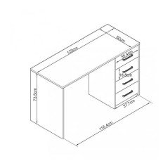 Tavolo Porta Pc Scrivania con Cassetti da Gaming e Ufficio 120x50 cm