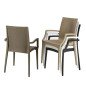 4 Grand Soleil Sedie da Giardino in Polyrattan con Braccioli Bistrot Arm