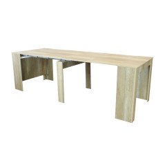 Tavolo Consolle Allungabile 3 Metri con Porta Allunghe Legno 90x50