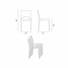 Sedia Polipropilene Impilabile Da Giardino in Plastica Paris Grand Soleil