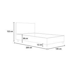 Letto Una Piazza e Mezza Lungo 210 in Microfibra Made in Italy con Rete