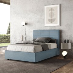 Letto Una Piazza e Mezza Lungo 210 in Microfibra Made in Italy con Rete