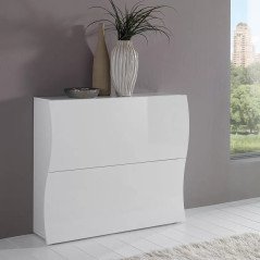 Scarpiera Bianca Design Slim Widev Salvaspazio 2 Ante 24 Paia di Scarpe