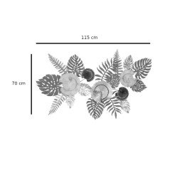 Foglie in Metallo da Parete Pannello Decorativo Muro 3D