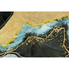 Quadro Nero e Oro Moderno con Cornice Arte Astratta 60x90
