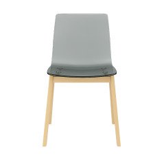 Sedie Grand Soleil Trasparenti con Gambe in Legno Lollipop Wood