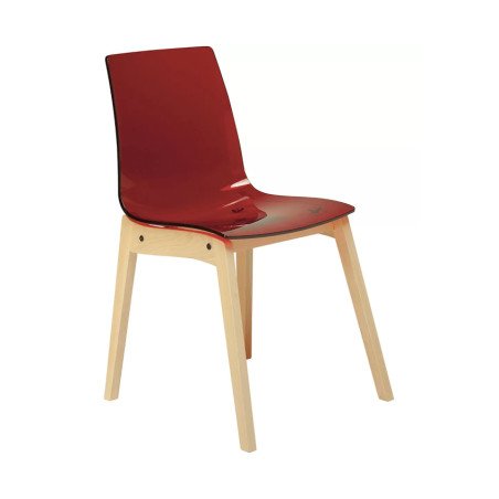 Sedie Grand Soleil Trasparenti con Gambe in Legno Lollipop Wood
