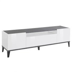 Mobile TV 160 cm Basso Moderno Legno 2 Ante Sobre Salotto