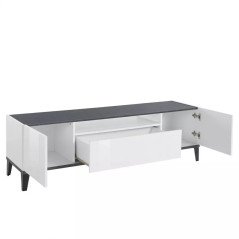 Mobile TV 160 cm Basso Moderno Legno 2 Ante Sobre Salotto