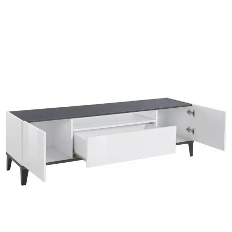 Mobile TV 160 cm Basso Moderno Legno 2 Ante Sobre Salotto