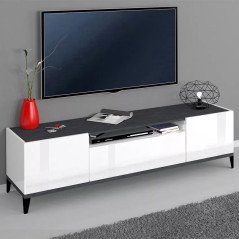 Mobile TV 160 cm Basso Moderno Legno 2 Ante Sobre Salotto