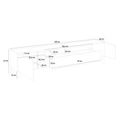 Mobile TV 160 cm Basso Moderno Legno 2 Ante Sobre Salotto