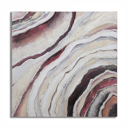 Quadro Colorato Astratto Moderno Argento 80x80 per Soggiorno