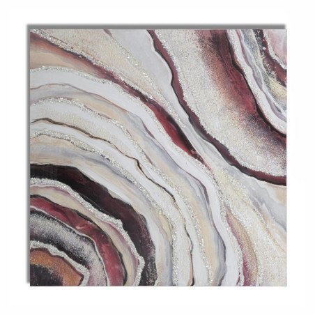 Quadro Colorato Astratto Moderno Argento 80x80 per Soggiorno