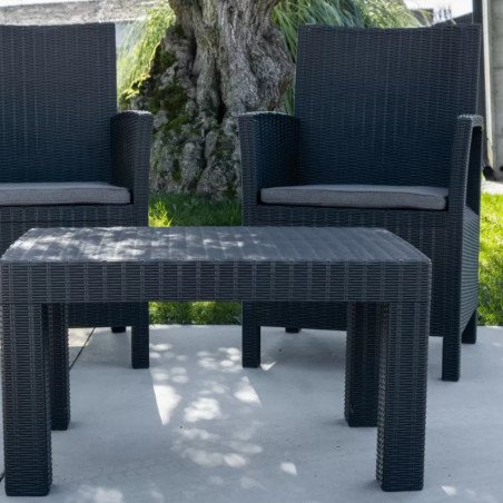 Set Giardino 2 Posti in Polyrattan per Esterno in Resina