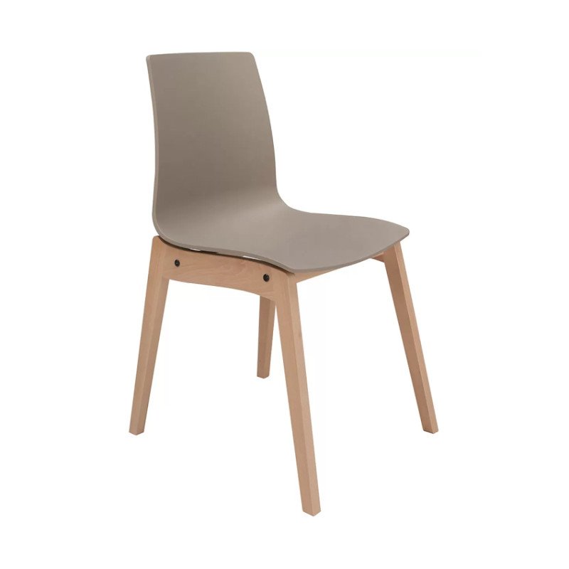 Sedie con Gambe in Legno e Polipropilene Opaco Candy Wood Grand Soleil