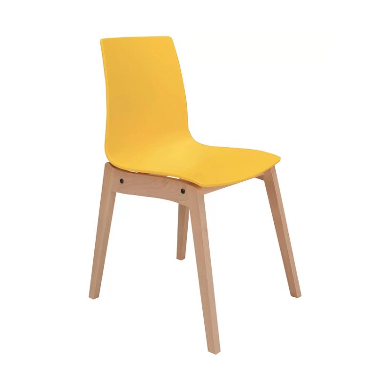 Sedie con Gambe in Legno e Polipropilene Opaco Candy Wood Grand Soleil