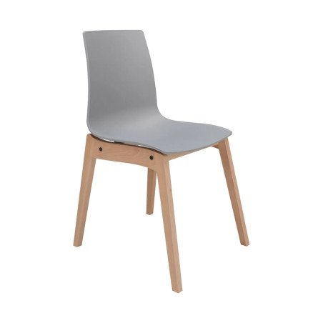 Sedie con Gambe in Legno e Polipropilene Opaco Candy Wood Grand Soleil