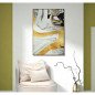 Quadro Astratto Moderno con Cornice Oro e Nero 80x120