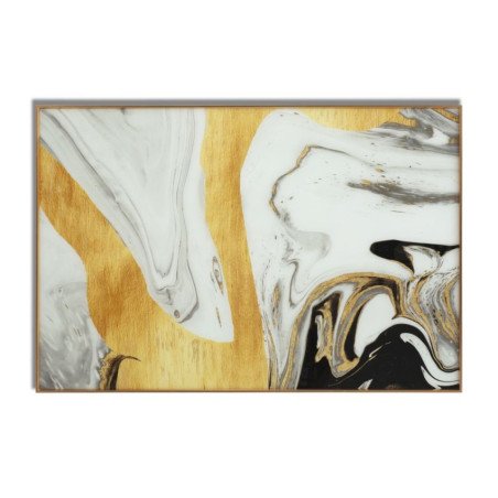 Quadro Astratto Moderno con Cornice Oro e Nero 80x120