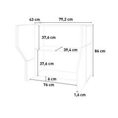 Credenza 80 cm Due Ante Madia Piccola Moderna Indas