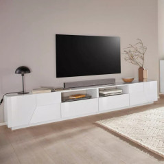 Mobile Tv Basso e Lungo 260 cm con Cassetti e Ante Indas