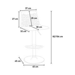 Sgabello Policarbonato Trasparente Alto Regolabile Spider