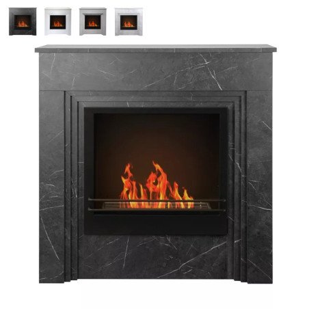 Camino Bioetanolo da Pavimento con Cornice 96x35x96 cm Salotto