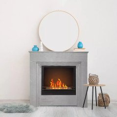 Camino Bioetanolo da Pavimento con Cornice 96x35x96 cm Salotto