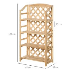 Scaffale Portavasi da Esterno Fioriera con Ripiani in Legno 70 cm