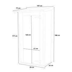 Casetta Porta Attrezzi Piccola da Giardino Box Addossato in Legno 98x64 cm