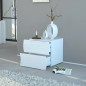 Comodino 2 Cassetti 50 cm Bianco Laccato Lucido Widev Design