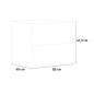 Comodino 2 Cassetti 50 cm Bianco Laccato Lucido Widev Design