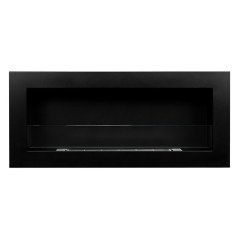 Camino Bioetanolo da Parete con Vetro 90 cm Nero Biocamino da Incasso