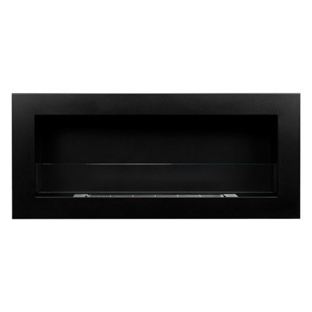 Camino Bioetanolo da Parete con Vetro 90 cm Nero Biocamino da Incasso