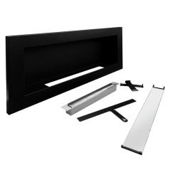 Camino Bioetanolo da Parete con Vetro 90 cm Nero Biocamino da Incasso