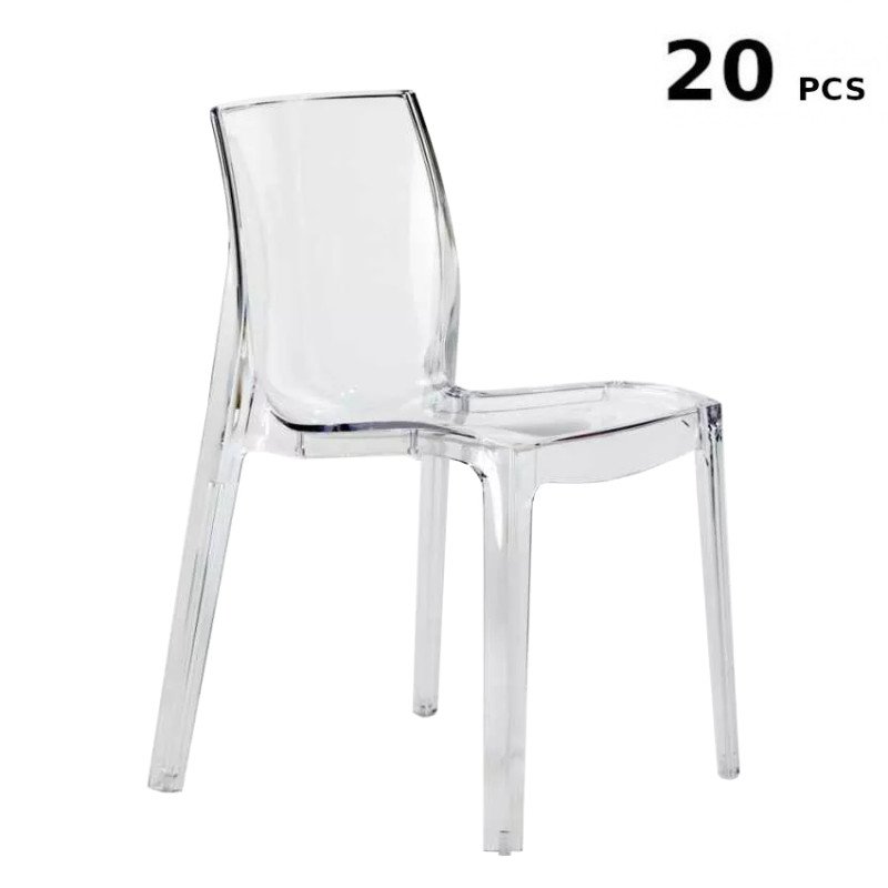 Stock 20 Sedie Impilabili Trasparenti per Catering Femme Fatale