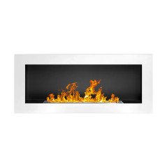 Biocamino Bianco da Parete e da Incasso 90 cm Soggiorno