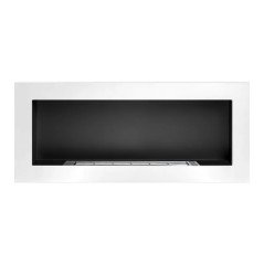 Biocamino Bianco da Parete e da Incasso 90 cm Soggiorno