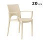 20 Stock Sedie Polipropilene con Braccioli Dehor Bar Paris Arm