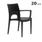 20 Stock Sedie Polipropilene con Braccioli Dehor Bar Paris Arm